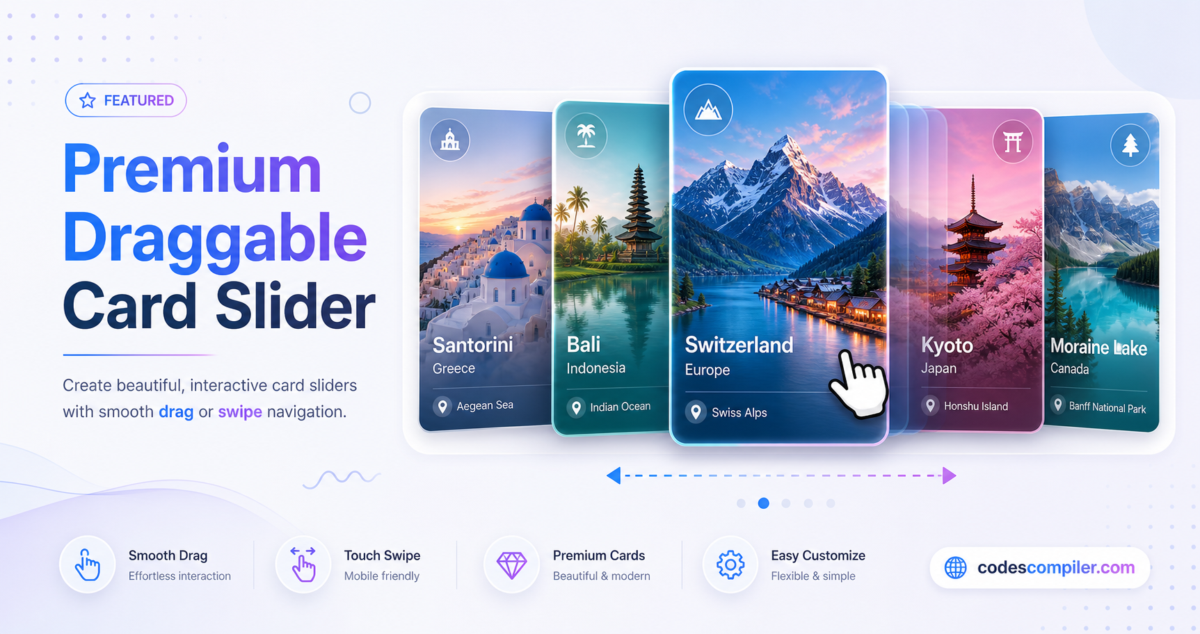 Create a Premium Draggable Card Slider with HTML, CSS, and JavaScript